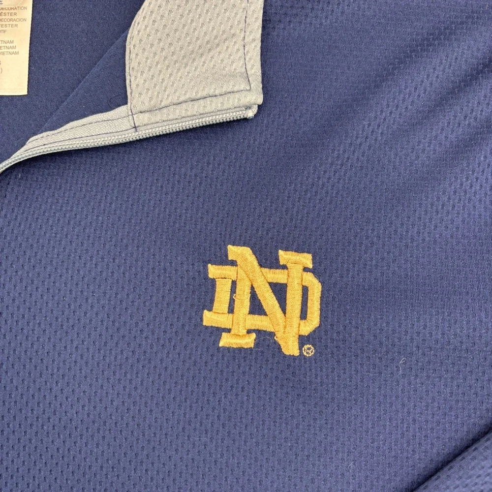 Proedge Notre Dame Fighting Irish Quarter Zip Pullover Navy Blue Mens Large L